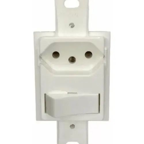 Interruptor Simples + Tomada 2P+T 10A P/Condulete Branco Klin Weg