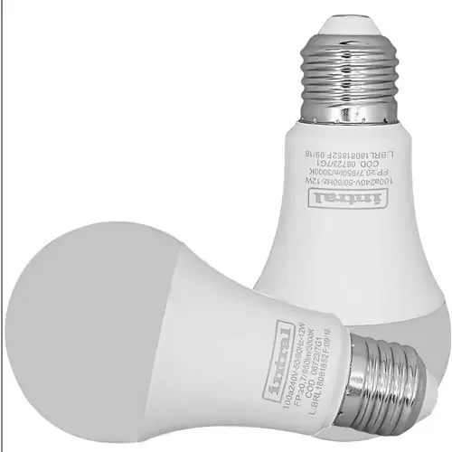 Lâmpada Bulbo Led 12w Bivolt E27 Branco Frio Intral