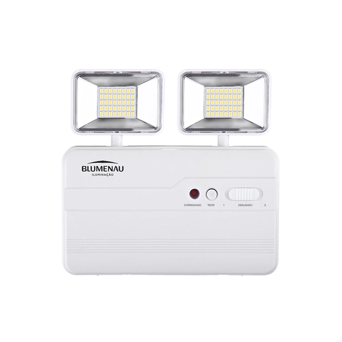 Luminária de Emergência LED 2.200LM 10W 2 Faróis 6.500K - Branco Blumenau