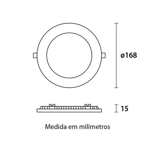 Painel LED Embutir Redondo 12W 3.000K - Branco Blumenau