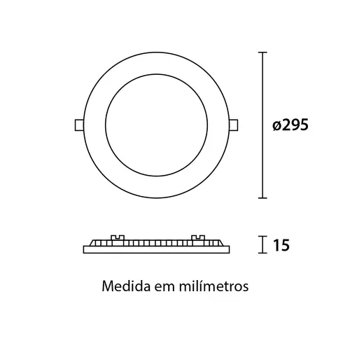 Painel LED Embutir Redondo Alumínio 24W 4.100K - Branco Blumenau