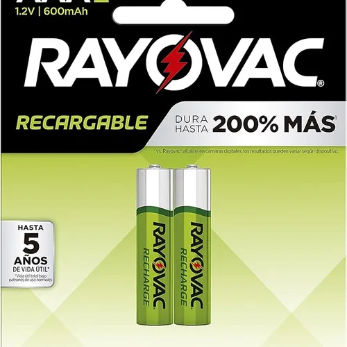 Pilha Recarregável ECO AAA com 2 600MAH, RAYOVAC