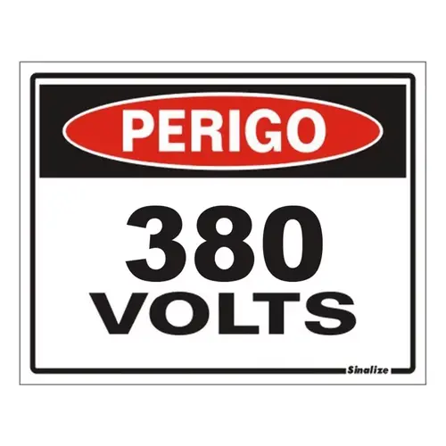 Placa Perigo 380 Volts 15x20cm SINALIZE
