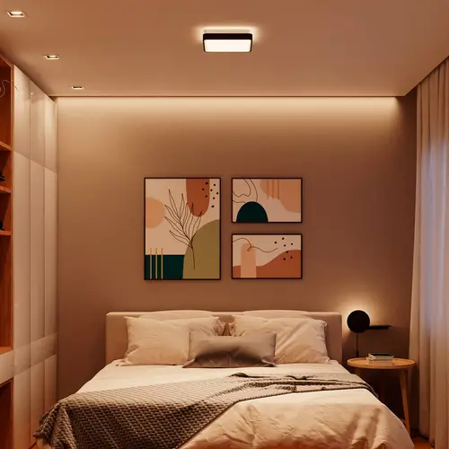 Plafon Round LED Quadrado 280mm Liso Café 18W 6500K - Bivolt BLUMENAU