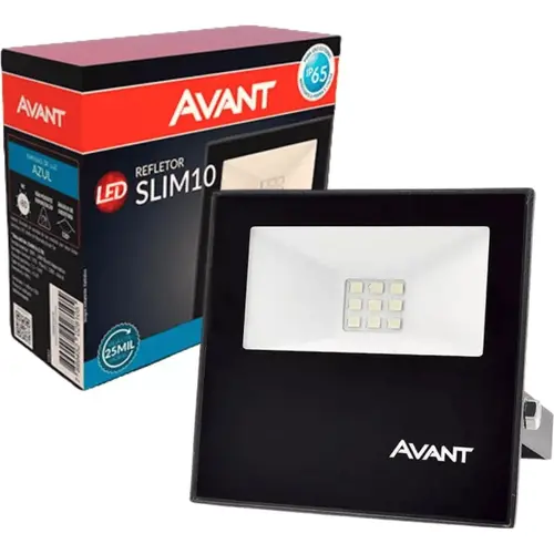 Refletor Led Slim 10w Bivolt Ip65 Azul Avant