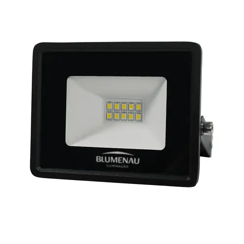 Refletor LED Tech Alumínio 10W Preto Blumenau - 6.500K