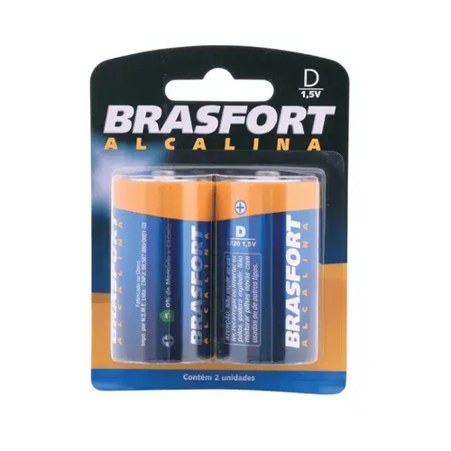 Pilha Alcalina 2 Unidades - Brasfort