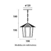 Pendente Colonial Sextavado Vidro Pontilhado Blum - imagem 1