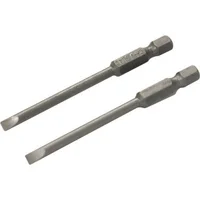 Jogo de bits/ponteiras, fenda, encaixe sextavado 1/4", 4 mm x 75 mm, cartela com 2 peças, VONDER - imagem 1