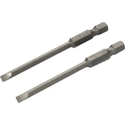 Jogo de bits/ponteiras, fenda, encaixe sextavado 1/4", 4 mm x 75 mm, cartela com 2 peças, VONDER