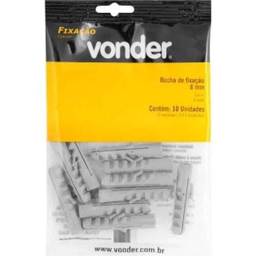 Bucha de nylon para fixação 8 mm, VONDER