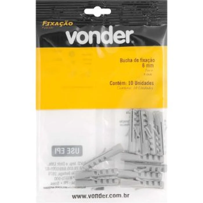 Bucha de nylon para fixação 6 mm, VONDER