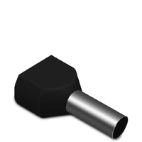 Terminal Pré-Isolado Tubular Duplo 1,5mm²  Preto TE1508 Sibratec - imagem 1