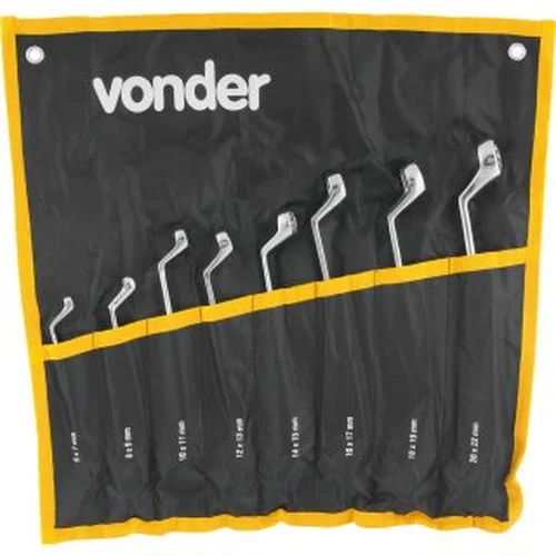 Jogo de chaves estrela, 6,0 mm a 22,0 mm, cromadas, com 8 peças, VONDER