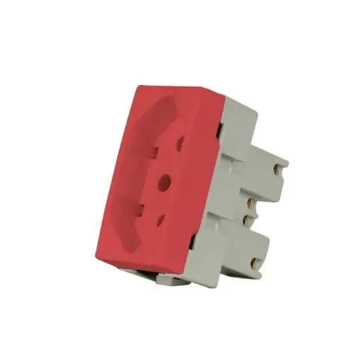 Módulo Tomada 2P+T 20A 250V Vermelha Clean Margirius