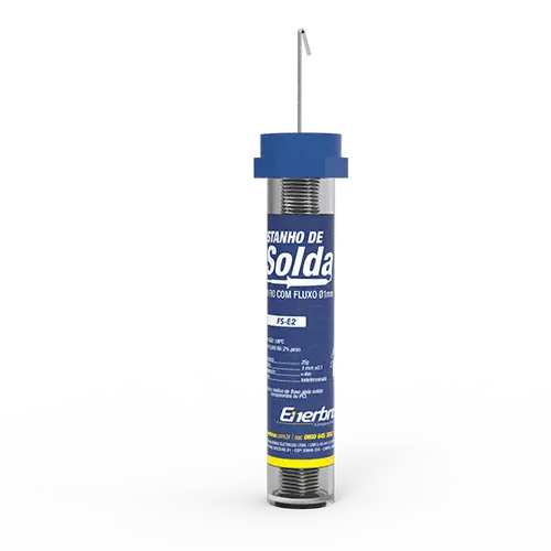 Estanho em fio com fluxo Ø1mm 25g - Cinza ENERBRAS