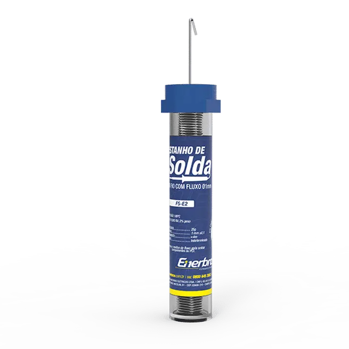 Estanho em fio com fluxo Ø1mm 25g - Cinza ENERBRAS