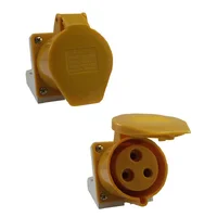 Tomada de parede/sobrepor 123-4 - 2P+T 4H 127Vca/32A Amarelo IP44 - imagem 1