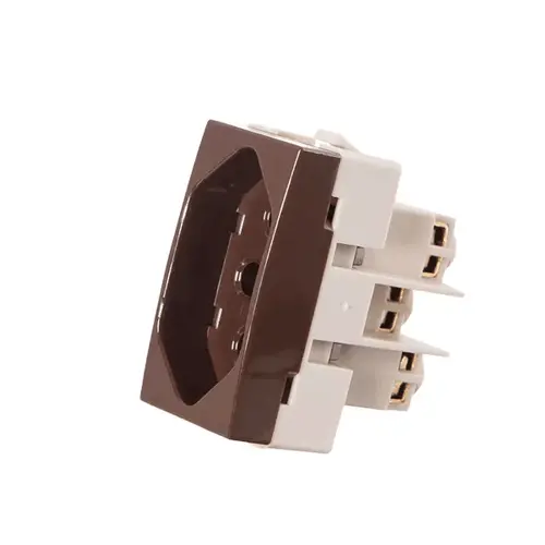 Módulo Tomada 2P+T 10A Marrom Sleek Margirius