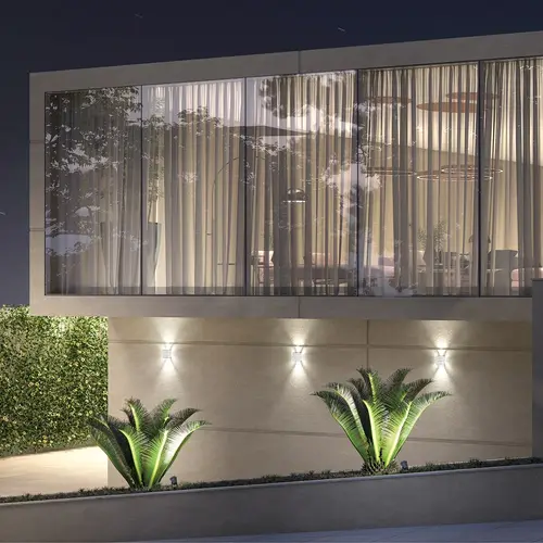 Arandela Flip 2 Aletas Preto Fosco Germany