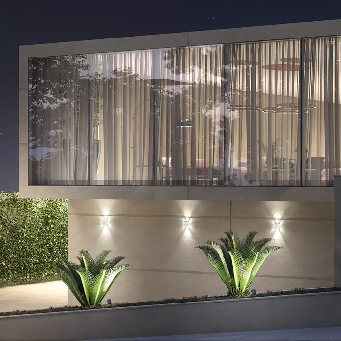 Arandela Flip 2 Aletas Preto Fosco Germany