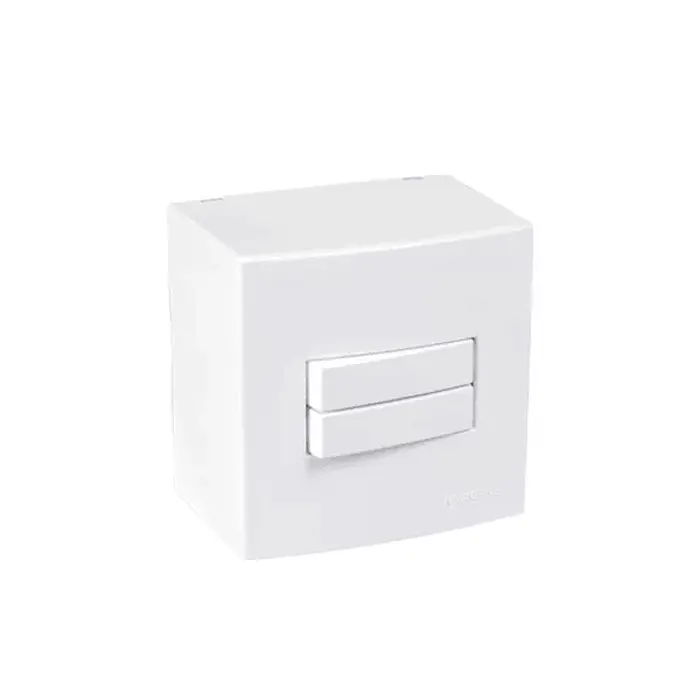 Caixa Sobrepor 75x75mm 1 interruptor duplo simples Sleek Margirius