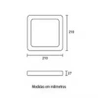 Painel LED Play ABS Sobrepor Quadrado 18W Bivolt 6.500K - Branco Blumenau - imagem 2