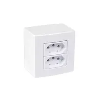 Caixa Sobrepor 75x75mm 2 tomadas 2P+T 10A Sleek Margirius - imagem 1