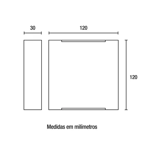 Arandela LED Clean Quadrada 2 Fachos 3W 3.000K - Branco Blumenau