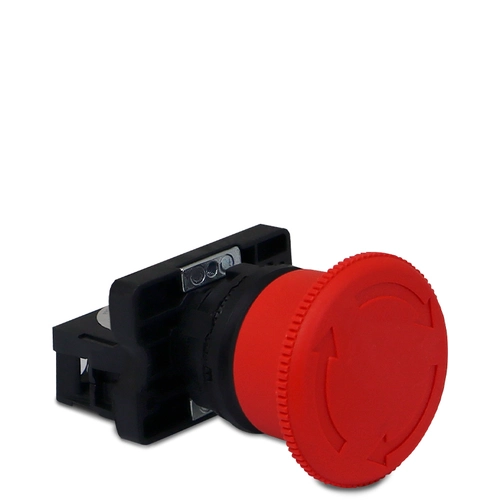 Botão de Emergência XB2-ES542 Plástico Vermelho Com Trava (Gira para Destravar) Com 1NF Sibratec