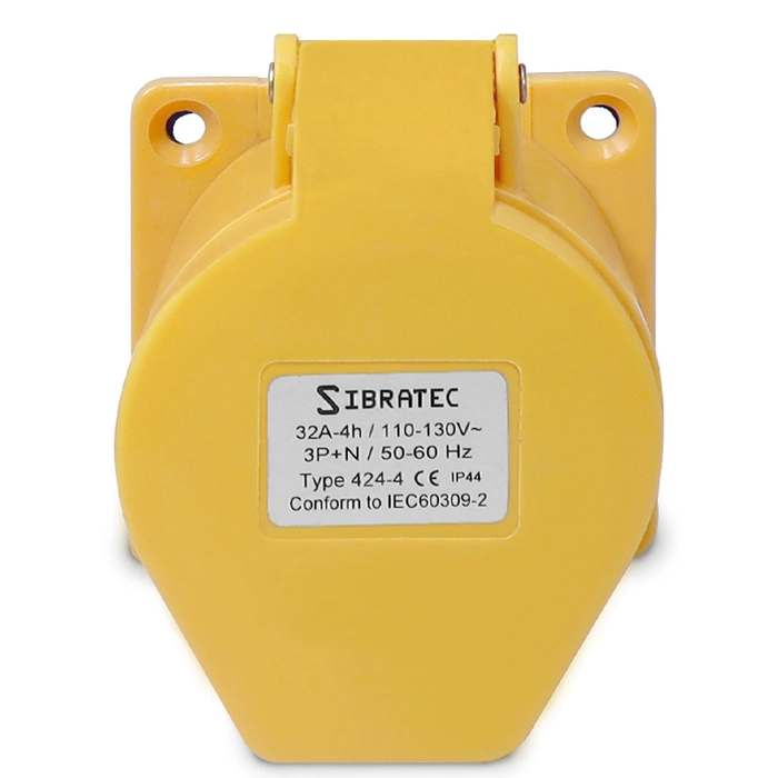 Tomada de Embutir 424-4 - 3P+T 4H 127Vca/32A Amarelo IP44 