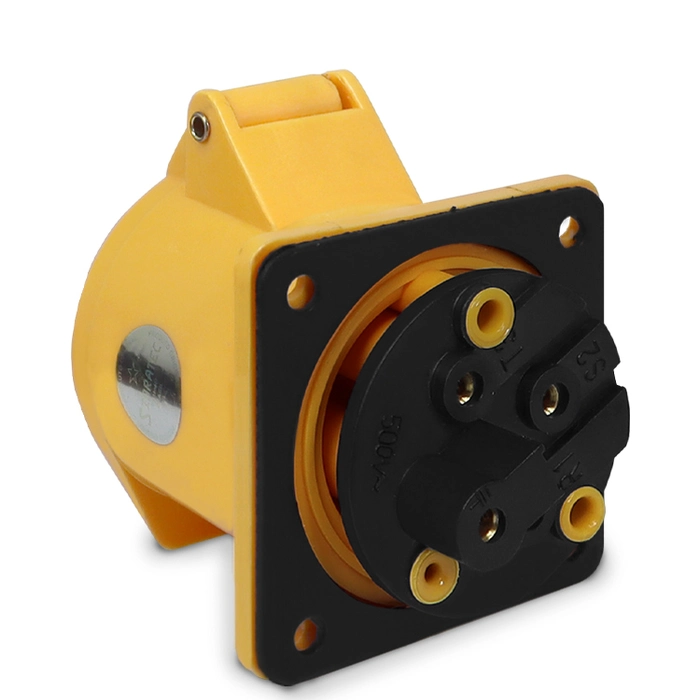 Tomada de Embutir 424-4 - 3P+T 4H 127Vca/32A Amarelo IP44 