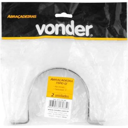 Abraçadeira tipo "U", 4", embalagem com 2 peças, VONDER
