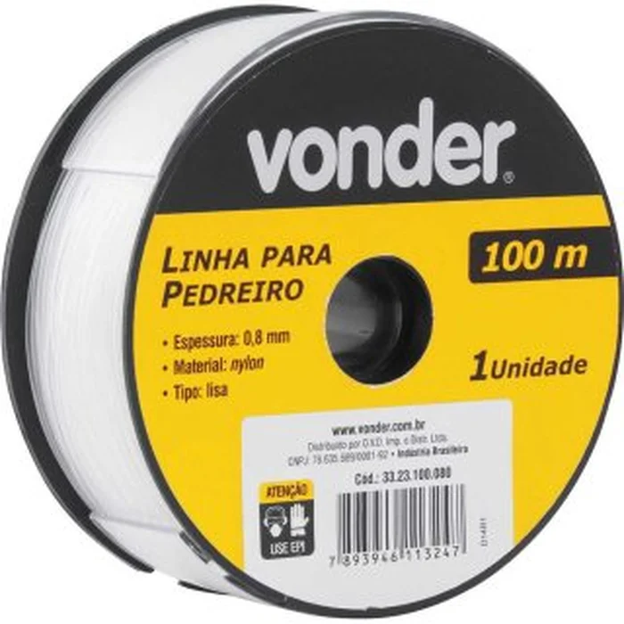 Linha para pedreiro lisa, 0,8 mm x 100 m, VONDER