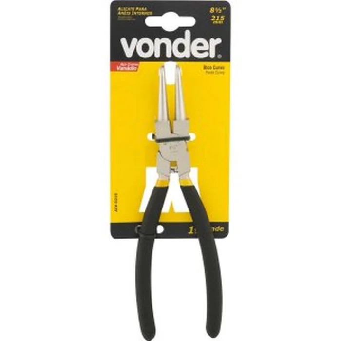 Alicate para Anéis Interno, Bico Curvo, 8.1/2", VONDER