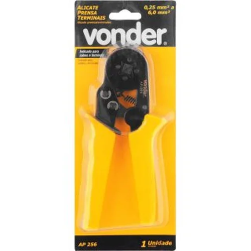 Alicate Prensa Terminais, Tubular, 0,25 mm² a 6,0 mm², AP 256, VONDER