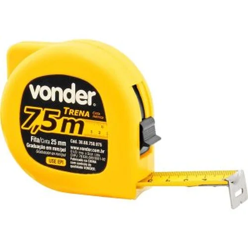 Trena de aço 7,5 m x 25 mm VONDER