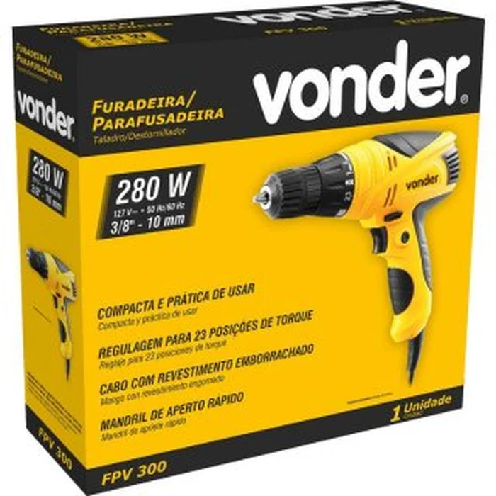 Furadeira/parafusadeira 3/8", FPV 300, 127 V~, VONDER