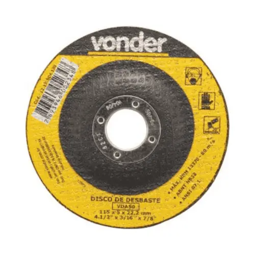 Disco de desbaste 115,0 mm x 5,0 mm x 22,23 mm, VDA 50 - VONDER