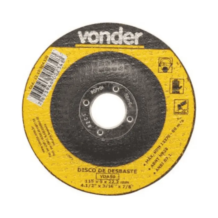 Disco de desbaste 115,0 mm x 5,0 mm x 22,23 mm, VDA 50 - VONDER