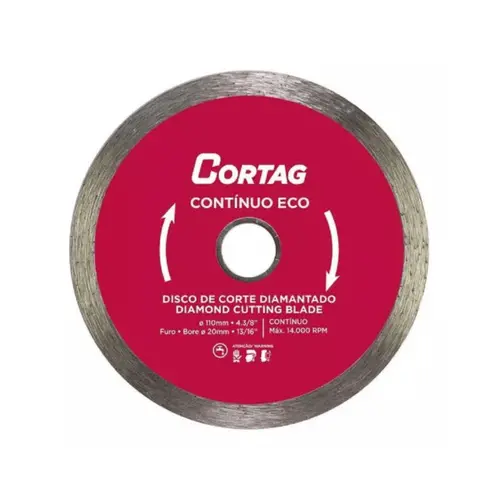 Disco de Corte Diamantado Liso 110mm Continuo Eco - Cortag