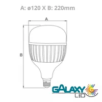 Lâmpada LED Bulbo 65W 6500K E27 com Adaptador E40 Galaxy - imagem 1