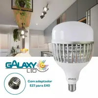 Lâmpada LED Bulbo 65W 6500K E27 com Adaptador E40 Galaxy - imagem 2