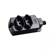 Régua de tomadas 2P+T – 20A – 2 postos Preto - imagem 1