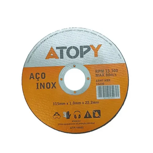 Disco de Corte Inox 115X1.0X22.2mm - Atopy