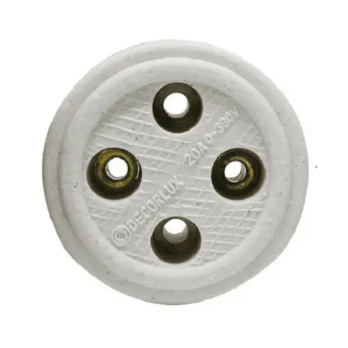 Tomada Porcelana 2 Polos 30A/380V BL - Decorlux