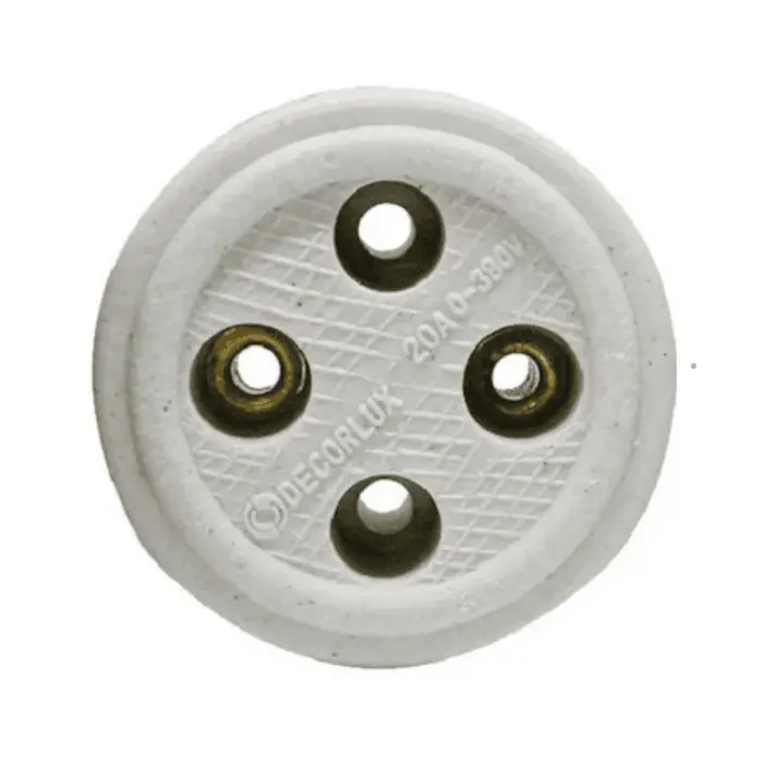 Tomada Porcelana 2 Polos 30A/380V BL - Decorlux