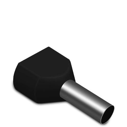 Terminal Pré-Isolado Tubular Duplo 6,0mm² Preto TE6014 Sibratec