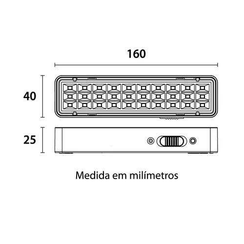 Luminária de Emergência 100 LM 30 LEDs 1W 6.500K - Branco