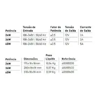 Fonte Slim 12V/3A Bivolt p/ Fita de LED 36W Blumenau - imagem 2